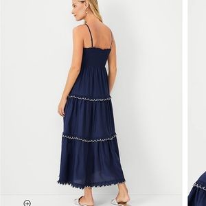Ann Taylor Smocked Scalloped Tiered Maxi Dress